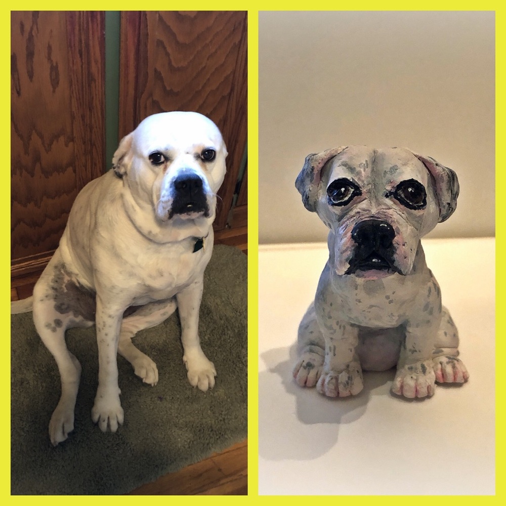 Custom pet portrait sculpture art gift Christmas